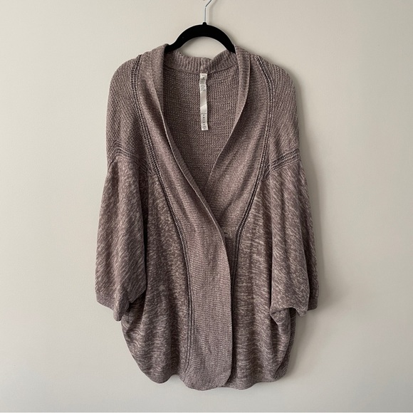 Lululemon Breeze Easy Wrap Heathered Brown Cardigan Sweater XS/S - Picture 2 of 5